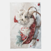 Coton De Tulear Dog Weihnachtsfest Geschirrtuch (Vertikal)
