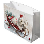 Coton De Tulear Dog Weihnachtsfest Große Geschenktüte (Rückseite Schrägansicht)