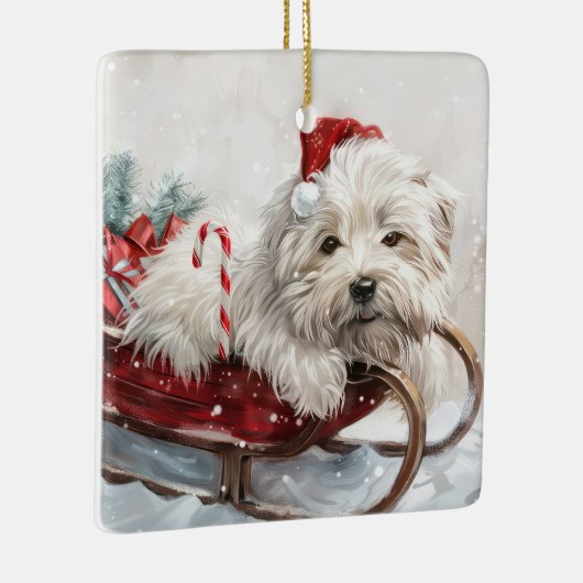 Coton De Tulear Dog Weihnachtsfest Keramikornament (Rechts)