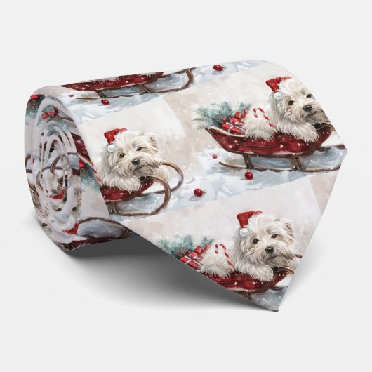 Coton De Tulear Dog Weihnachtsfest Krawatte (Gerollt)