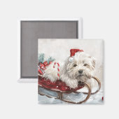 Coton De Tulear Dog Weihnachtsfest Magnet (Vorderseite/Rückseite)