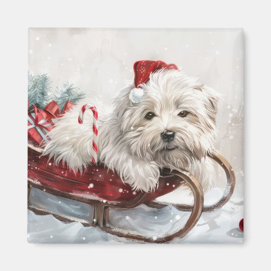 Coton De Tulear Dog Weihnachtsfest Magnet (Vorne)