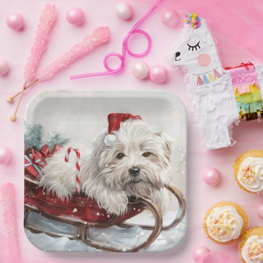 Coton De Tulear Dog Weihnachtsfest Pappteller (Party)