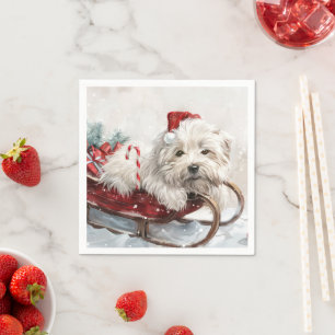 Coton De Tulear Dog Weihnachtsfest Serviette