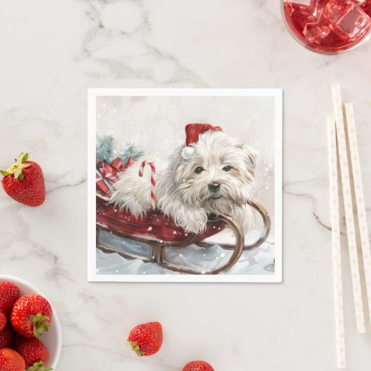 Coton De Tulear Dog Weihnachtsfest Serviette (Beispiel)
