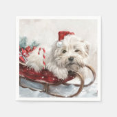 Coton De Tulear Dog Weihnachtsfest Serviette (Vorderseite)