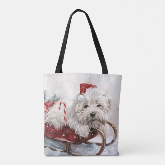 Coton De Tulear Dog Weihnachtsfest Tasche (Rückseite)