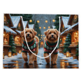 Coton De Tulear Dogs Christmas Snow Holiday Große Geschenktüte (Rückseite)