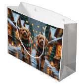 Coton De Tulear Dogs Christmas Snow Holiday Große Geschenktüte (Rückseite Schrägansicht)