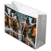 Coton De Tulear Dogs Christmas Snow Holiday Große Geschenktüte (Vorderseite Schrägansicht)