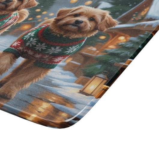 Coton De Tulear Dogs Christmas Snow Holiday Schneidebrett (Ecke)