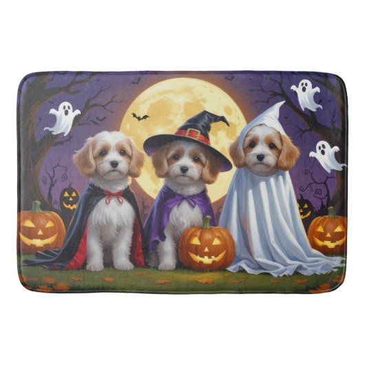 Coton De Tulear Dogs Pumpkin Halloween Funny Badematte (Vorderseite)