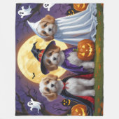 Coton De Tulear Dogs Pumpkin Halloween Funny Fleecedecke (Vorderseite)