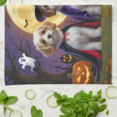 Coton De Tulear Dogs Pumpkin Halloween Funny Geschirrtuch (Gefaltet)
