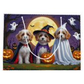 Coton De Tulear Dogs Pumpkin Halloween Funny Große Geschenktüte (Rückseite)