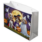 Coton De Tulear Dogs Pumpkin Halloween Funny Große Geschenktüte (Rückseite Schrägansicht)