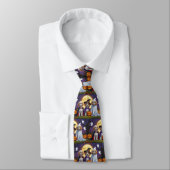 Coton De Tulear Dogs Pumpkin Halloween Funny Krawatte (Gebunden)