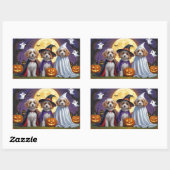 Coton De Tulear Dogs Pumpkin Halloween Funny Rechteckiger Aufkleber (Blatt)