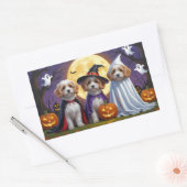 Coton De Tulear Dogs Pumpkin Halloween Funny Rechteckiger Aufkleber (Umschlag)