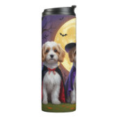 Coton De Tulear Dogs Pumpkin Halloween Funny Thermosbecher (Nach links gedreht)