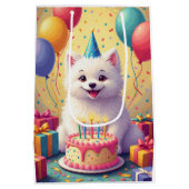 Coton de Tulear Geburtstagsfeier Mittlere Geschenktüte (Rückseite)