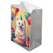 Coton de Tulear Geburtstagsfeier Mittlere Geschenktüte (Rückseite Schrägansicht)