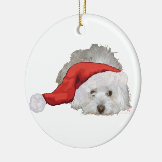 Coton de Tulear - Gewartet Keramik Ornament (Links)