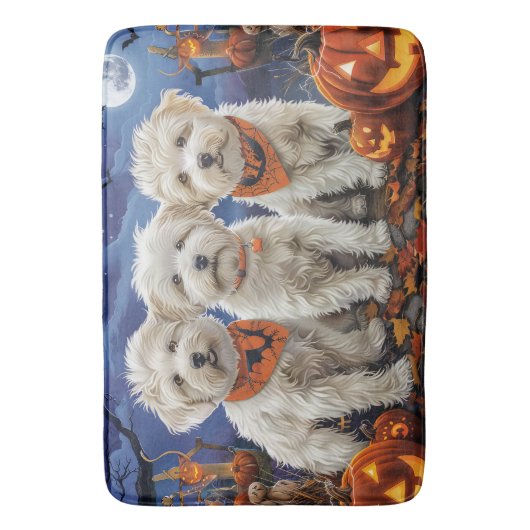 Coton De Tulear Halloween Spooky Badematte (Vorderseite Vertikal)