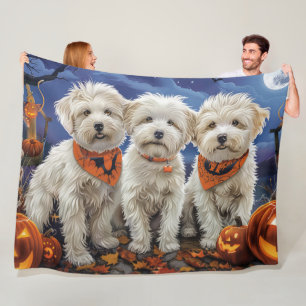 Coton De Tulear Halloween Spooky Fleecedecke