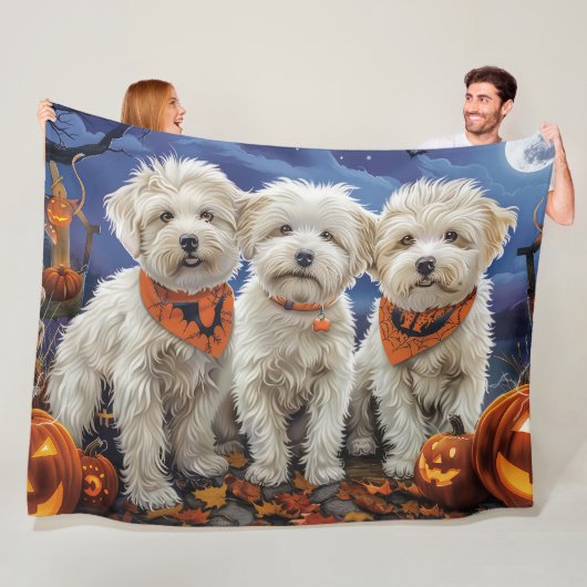 Coton De Tulear Halloween Spooky Fleecedecke (Beispiel)