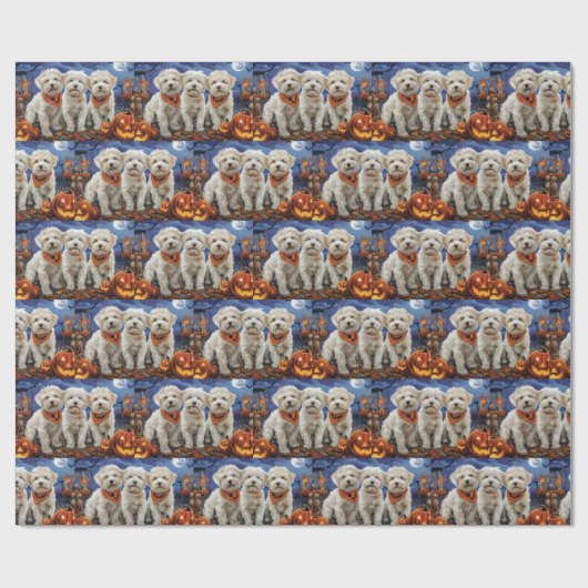 Coton De Tulear Halloween Spooky Geschenkpapier (Flach)