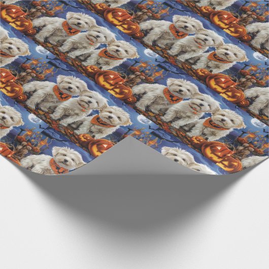 Coton De Tulear Halloween Spooky Geschenkpapier (Ecke)