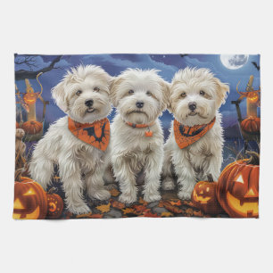 Coton De Tulear Halloween Spooky Geschirrtuch