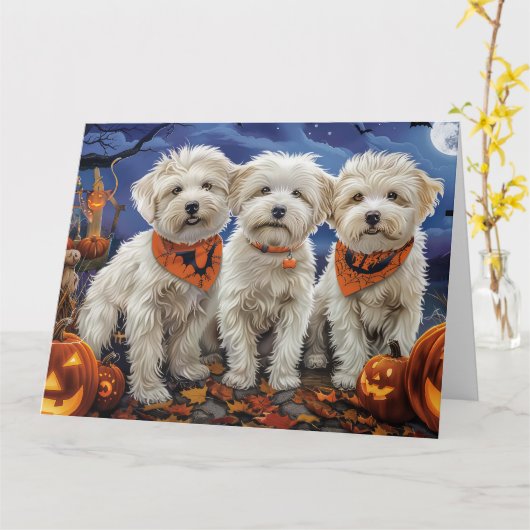 Coton De Tulear Halloween Spooky Karte (Gelbe Blume)