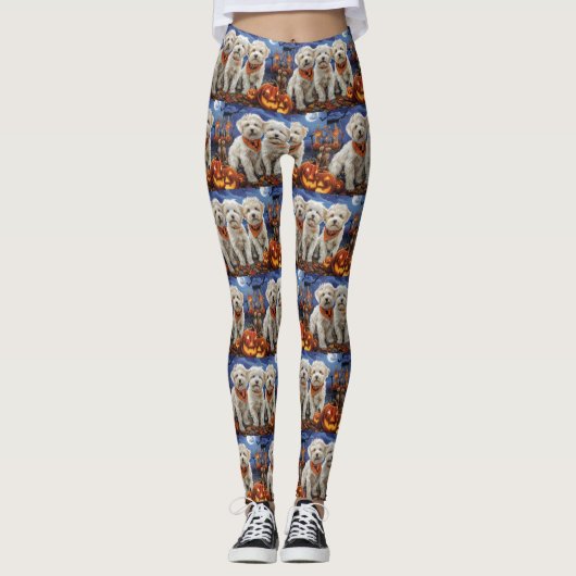 Coton De Tulear Halloween Spooky Leggings (Vorderseite)