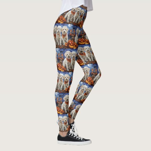 Coton De Tulear Halloween Spooky Leggings (Rechts)