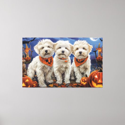 Coton De Tulear Halloween Spooky Leinwanddruck (Vorderseite)