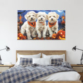Coton De Tulear Halloween Spooky Leinwanddruck (Insitu (Schlafzimmer))