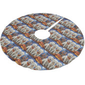 Coton De Tulear Halloween Spooky Polyester Weihnachtsbaumdecke (Schrägansicht)