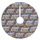 Coton De Tulear Halloween Spooky Polyester Weihnachtsbaumdecke (Vorderseite)