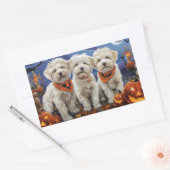 Coton De Tulear Halloween Spooky Rechteckiger Aufkleber (Umschlag)