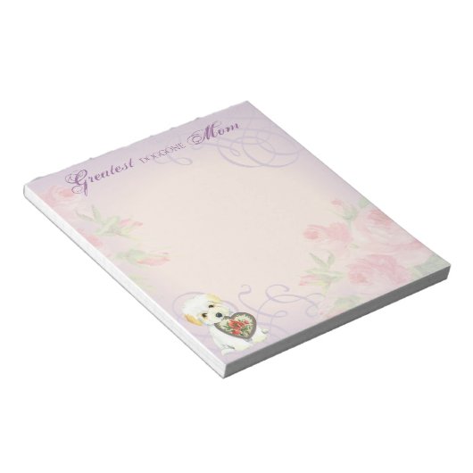 Coton de Tulear Herz Mama Notizblock (angewinkelt)