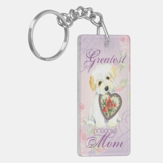 Coton de Tulear Herz Mama Schlüsselanhänger (Vorderseite links)