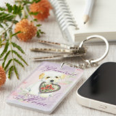 Coton de Tulear Herz Mama Schlüsselanhänger (Vorderseite rechts)