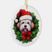 Coton-de-tulear Holiday Wreath Keramik Ornament (Rechts)