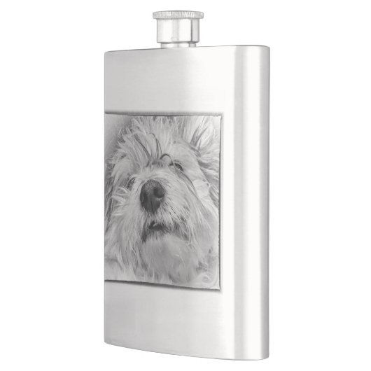 Coton de Tulear Hund Flachmann (Links)