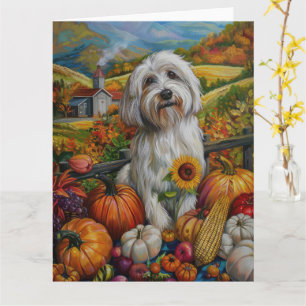 Coton De Tulear Hund Herbsternte Erntedankfest Karte