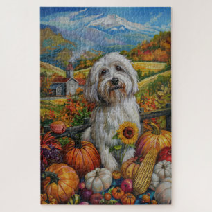 Coton De Tulear Hund Herbsternte Erntedankfest Puzzle