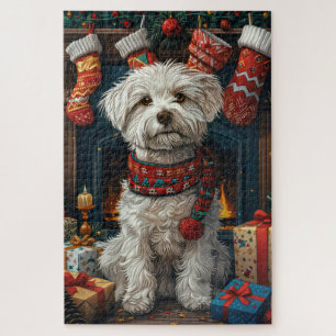 Coton De Tulear Hund mit Weihnachtsgeschenken Kami Puzzle