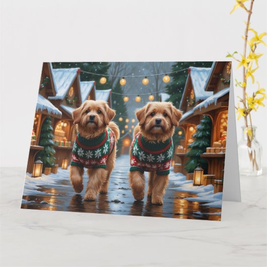 Coton De Tulear Hunde Weihnachtsschneeurlaub Karte (Gelbe Blume)